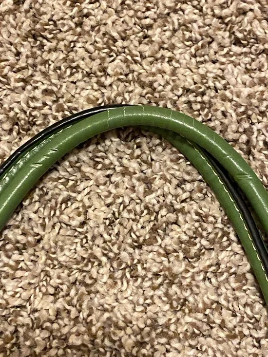 Vintage Giani Bernini Green Leather Buckle Shoulder Bag - Picture 10 of 12